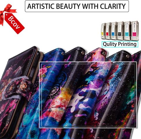 Bcov Case for Galaxy A50, Hummingbird in Flowers Leather Flip Wallet Case Cover with Card Slot Holder Kickstand for Samsung Galaxy A50 in Saudi Arabia