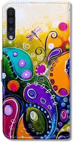 Bcov Case for Galaxy A50, Hummingbird in Flowers Leather Flip Wallet Case Cover with Card Slot Holder Kickstand for Samsung Galaxy A50 in Saudi Arabia