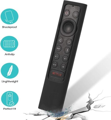 حافظة حماية عن بعد من AKWOX مكونة من قطعتين لسلسلة أجهزة التحكم عن بعد NVIDIA Shield TV Pro/4K HDR، جلد سيليكون خفيف الوزن مقاوم للصدمات ومضاد للانزلاق مع حزام يد - أسود أزرق in Kuwait