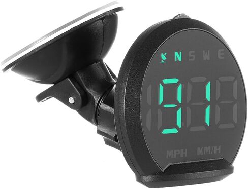 GPS Speedometer, LED Head Up Display for Cars, Digital GPS Speedometer with Compass Clock, Overspeed Alarm Fatigue Driving Reminder, USB 5V Powered Compatible with All Vehicles in Saudi Arabia