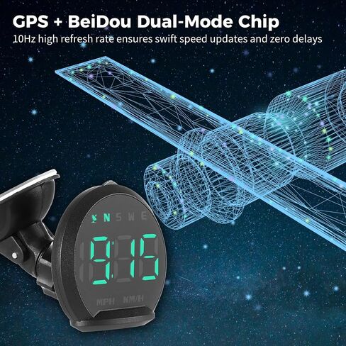 GPS Speedometer, LED Head Up Display for Cars, Digital GPS Speedometer with Compass Clock, Overspeed Alarm Fatigue Driving Reminder, USB 5V Powered Compatible with All Vehicles in Saudi Arabia