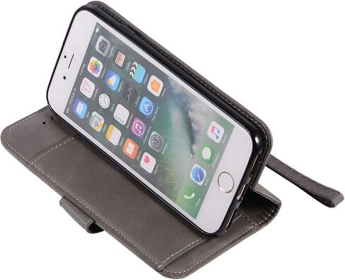 EYZUTAK Wallet Case for iPhone SE(5G) 2022 iPhone 7 iPhone 8 iPhone SE 2020, 5 Card Slots Magnetic Closure Zipper Pocket Handbag PU Leather Flip Case with Wrist Strap TPU Kickstand Cover - Red in Saudi Arabia