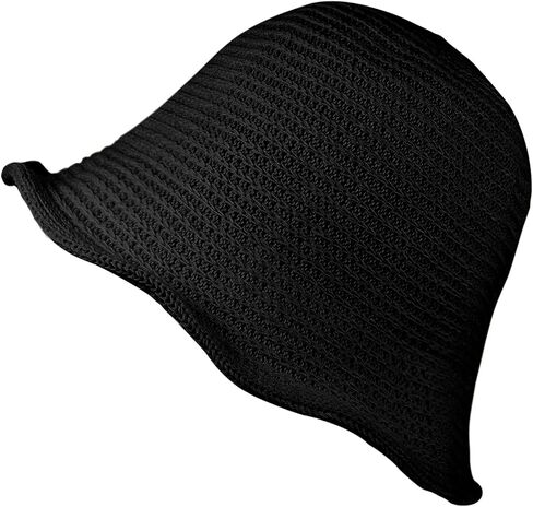 MILAKOO Crochet Bucket Hat Knit Braided Floppy Soild Color Cap for Women Foldable Sun Bowler Hat in Saudi Arabia