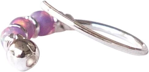 925 Sterling Silver VERY SMALL 10MM Pink Opal Hoop Earring - SINGLE Hoop for ONE ear - for Helix, Cartilage, 2nd Ear Piercing | Handmade by MiYa Jewelry Creations in Saudi Arabia