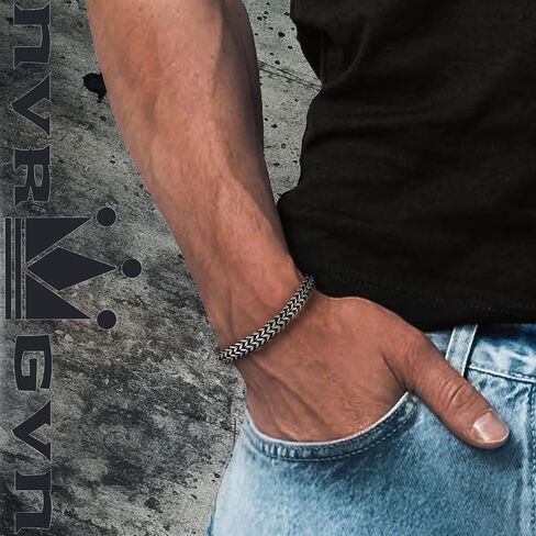 The Unbroken Collection : Stainless Steel Bracelets for Men Medieval Vintage Distressed Style, Great Gifts for Men -316L Old World Finish 8mm 8.25 Mens Jewelry symbolizing in Kuwait