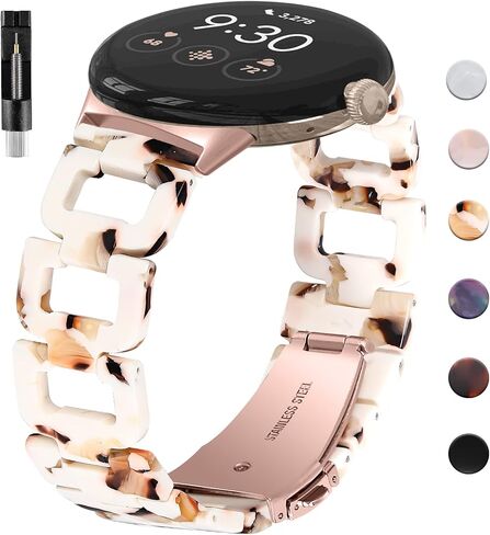 NINKI Compatible for Google Pixel Watch 3 41MM 2024/Pixel Watch 2 2023 Resin Band with Metal Clasp,Waterproof Lightweight Thin Strap Adjustable Bracelet for Google Pixel Watch 1(2022) Resin Bands in Saudi Arabia