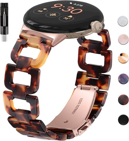 NINKI Compatible for Google Pixel Watch 3 41MM 2024/Pixel Watch 2 2023 Resin Band with Metal Clasp,Waterproof Lightweight Thin Strap Adjustable Bracelet for Google Pixel Watch 1(2022) Resin Bands in Saudi Arabia