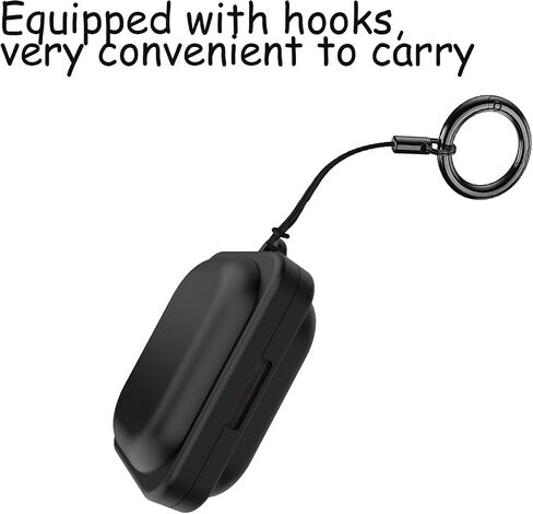 case Compatible with Nothing Ear a Cover Wireless Earbuds Silicone Material Shockproof Unique Portable Protective Cover with Carabiner (Black) in Saudi Arabia