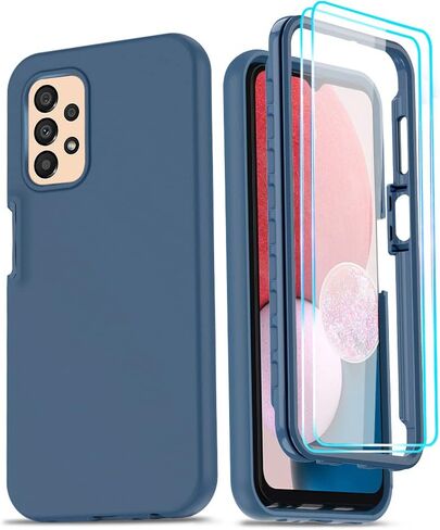 LeYi for Samsung Galaxy A13 5G Phone Case: Galaxy A13 5G Case with [2 x Tempered Glass Screen Protector], Full-Body Shockproof Soft Liquid Silicone Protective Phone Case for Samsung A13 5G, Mint in Kuwait