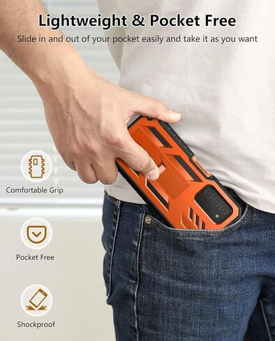 for Samsung Galaxy A03S Phone Case: Built in Hard Kickstand & Touch Protector Military Shockproof TPU Sturdy Soft Rugged Heavy Duty Armor Full Body Protection Grade Phone Cover - Black in Saudi Arabia