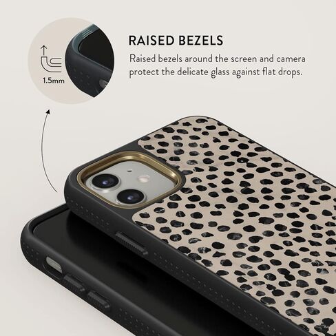 حافظة هاتف BURGA متوافقة مع iPhone 11 - نمط منقطة سوداء لاتيه اللوز - لطيفة ولكن قوية مع نظام الدفاع CloudGuard 2 في 1 - حافظة صلبة فاخرة مقاومة للخدش لهاتف iPhone 11 in Kuwait