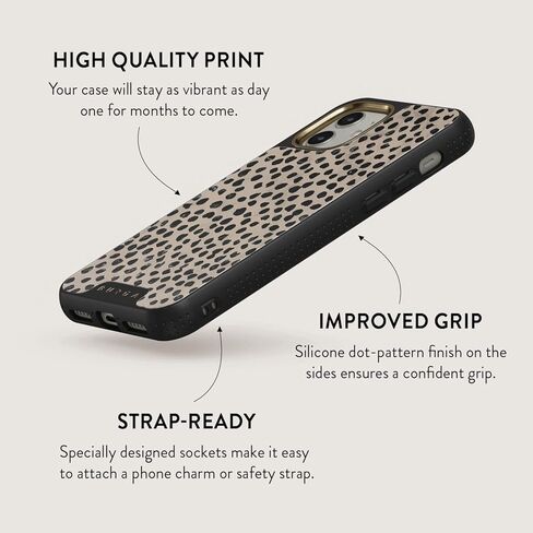 حافظة هاتف BURGA متوافقة مع iPhone 11 - نمط منقطة سوداء لاتيه اللوز - لطيفة ولكن قوية مع نظام الدفاع CloudGuard 2 في 1 - حافظة صلبة فاخرة مقاومة للخدش لهاتف iPhone 11 in Kuwait