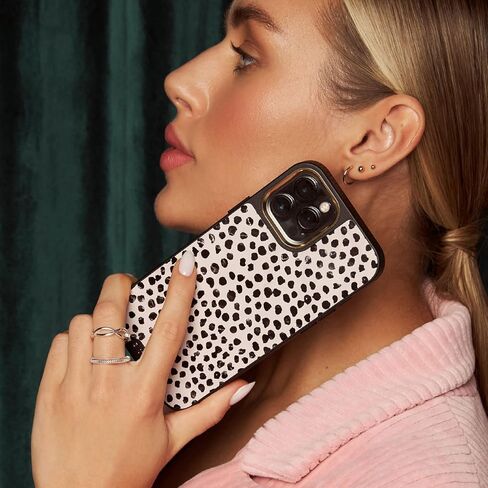 حافظة هاتف BURGA متوافقة مع iPhone 11 - نمط منقطة سوداء لاتيه اللوز - لطيفة ولكن قوية مع نظام الدفاع CloudGuard 2 في 1 - حافظة صلبة فاخرة مقاومة للخدش لهاتف iPhone 11 in Kuwait