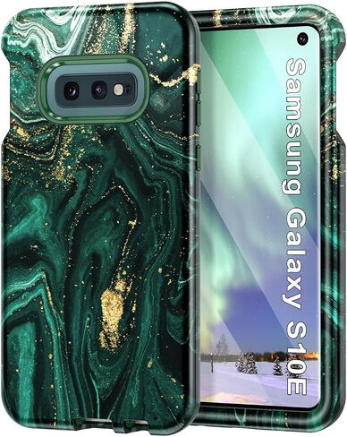 Btscase for Samsung Galaxy S10e Case, Heavy Duty Three Layer Marble Shockproof Full Body Rugged Hard PC+Soft TPU Bumper Drop Protection Women Girls Cover for Galaxy S10e, Rose Gold in Saudi Arabia