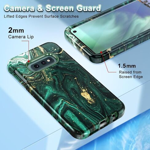 Btscase for Samsung Galaxy S10e Case, Heavy Duty Three Layer Marble Shockproof Full Body Rugged Hard PC+Soft TPU Bumper Drop Protection Women Girls Cover for Galaxy S10e, Rose Gold in Saudi Arabia