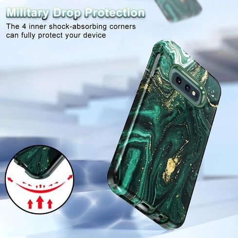 Btscase for Samsung Galaxy S10e Case, Heavy Duty Three Layer Marble Shockproof Full Body Rugged Hard PC+Soft TPU Bumper Drop Protection Women Girls Cover for Galaxy S10e, Rose Gold in Saudi Arabia