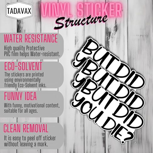 (3 قطع) ملصق Yes But Did You Die، But Did You Die ملصق من الفينيل، ملصقات مضحكة، ملصق مساعد الماء للكمبيوتر المحمول والهاتف وزجاجة المياه ولوح التزلج، ملصقات مضحكة للرجال والنساء، مقاس مضحك 3x1.5 بوصة in Kuwait