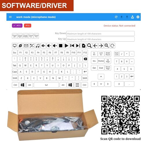 USB-A Microphone, Mic PTT and Programmable Key for American Truck Simulator, PC, Laptop, Cellphones, PC Game w/Microphone Holder and Programming Software(Without Speaker Function) in Saudi Arabia