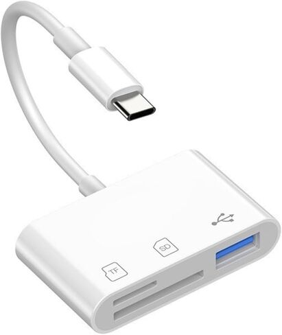 USB C SD Card Reader for iPhone, Memory Card Reader with USB Camera Adapter Plug and Play Trail Game Camera SD Card Viewer Supports SD and TF Card Micro SD Card Adapter for iPad No App Required in Saudi Arabia
