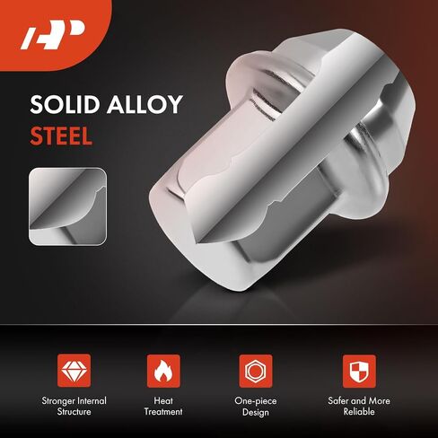صواميل عجلة A-Premium M12-1.50 متوافقة مع مجموعة Chevy Equinox Impala Monte Carlo Cadillac SRX Buick Lacrosse Saturn Pontiac الأمامية والخلفية 20 قطعة in Kuwait