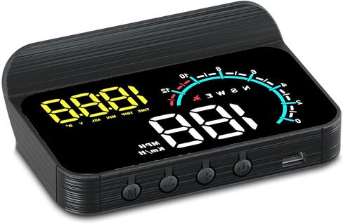 M12 Heads up Display Windshield Projector, Digital Speedometer for car, OBD2/GPS Speedometer with Speed, Overspeed Warning, Display Water Temperature, Direction, Suitable for All Vehicles. in Saudi Arabia
