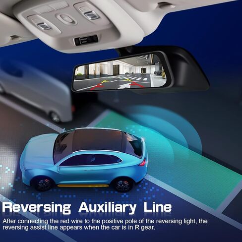 Roinvou 9.66'' Mirror Dash Cam Front and Rear 1080P Backup Camera FHD Full Touch Screen Rear View Mirror Camera Support Loop Recording, G-Sensor, 150° Wide Angle, Night Vision, Free 32GB Card in Saudi Arabia