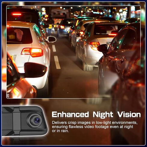 Roinvou 9.66'' Mirror Dash Cam Front and Rear 1080P Backup Camera FHD Full Touch Screen Rear View Mirror Camera Support Loop Recording, G-Sensor, 150° Wide Angle, Night Vision, Free 32GB Card in Saudi Arabia