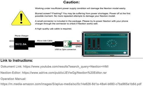 شاشة عرض وحدة LCD TFT تسلسلية TFT LCD من Nextion المحسنة HMI USART UART مقاس 7.0 بوصة، لوحة عرض تعمل باللمس متعددة اللمس مع حاوية (NX8048K070_011C) in Saudi Arabia