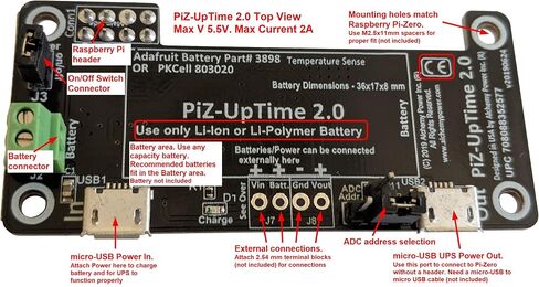 PiZ-UpTime 2.0 UPS for Raspberry Pi, Pi-Zero, SBC & IoT in Saudi Arabia