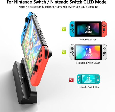 Switch TV Docking Station with Joycon Charger, Switch TV Adapter with HDMI USB 3.0, Switch Base Station Charging Stand with Switch Joycons Charger & 7 Game Slots in Saudi Arabia