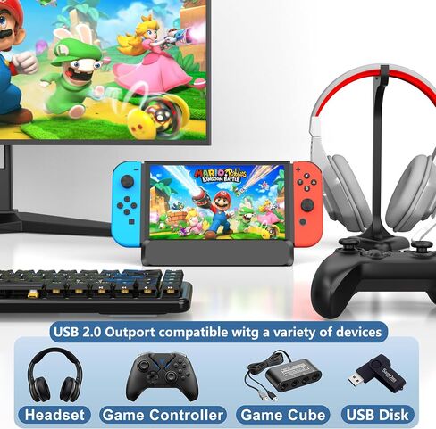 Switch TV Docking Station with Joycon Charger, Switch TV Adapter with HDMI USB 3.0, Switch Base Station Charging Stand with Switch Joycons Charger & 7 Game Slots in Saudi Arabia