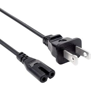 Power Cord for TCL Roku TV 55FS4690 LE50FHDE3010M 40FS3800 40FS4610R 55FS4610R 50FS3800 32S3700 32S331 40FD2700 Replacement 2 Prong Power Cord 8ft IEC C7 AC Cable