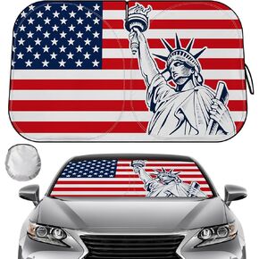 Windshield Sun Shade - 2 Piece Car Sun Shade Windshield, Foldable Car Shade Front Windshield with Reflective Fabric Blocks Sun and Keeps Your Vehicle Cool, for Most Sedans SUV and Trucks - Medium
