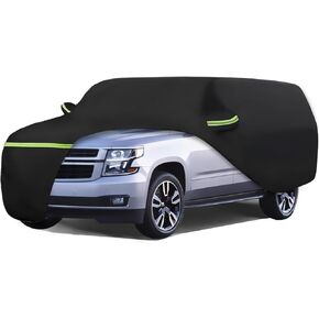 Waterproof Car Covers for 2007-2023 Chevy Suburban/GMC Yukon XL/Cadillac Escalade ESV(Black) 210T Custom 6 Layers Heavy Duty Waterproof All Weather Protection Outdoor