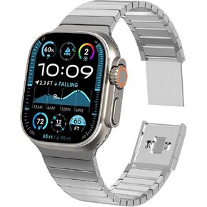 KADES Stainless Steel Band Compatible with Apple Watch Ultra Band 49mm 46mm 45mm 44mm 42mm Men Women, Metal Wristband with Magnetic Buckle for iWatch Series Ultra 2/1 10 9 8 7 6 5 4 3 2 1 SE