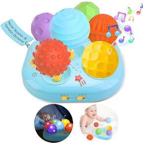 Baby Musical Light Up Toys Newborn Baby Toys 6 to 12 Months, Tactile Sensory Balls for Baby Birthday Gifts, 6 Soothing Sounds Portable Noise Machine for Baby Sleep 12-18 Months