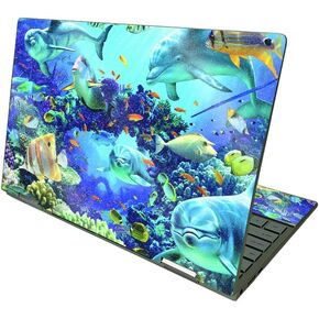 MightySkins Glossy Glitter Skin Compatible with HP Envy x360 13" (2021) - Ocean Friends | Protective, Durable High-Gloss Glitter Finish | Easy to Apply and Change Styles | Made in The USA