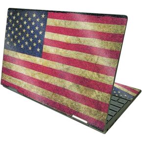 MightySkins Glossy Glitter Skin Compatible with HP Envy x360 13" (2021) - Vintage Flag | Protective, Durable High-Gloss Glitter Finish | Easy to Apply and Change Styles | Made in The USA