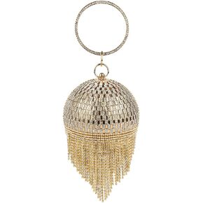 Lanpet المرأة الكرة المستديرة الكريستال مساء مخلب المحفظة شرابة حقائب حفلات الزفاف in Kuwait