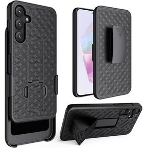 Compatible for Samsung Galaxy A35-5G 6.6 inch 2024 with Screen Protection Case with Belt Clip Holster, Kickstand Slim Cover
