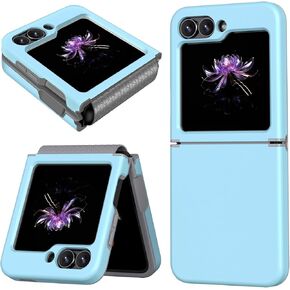 for Samsung Galaxy Z Flip 6 Case with Hinge Protection & Wireless Charging Dual Layerr Ultra Slim Hard Cover Built in TPU Soft Case Rugged Phone Case for Samsung Z Flip 6 (Black)