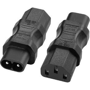 IEC320 C13 to C8 Power Adapter YACSEJAO 2Pcs C8 to C13 AC 2.5A-10A/250V Converter Power Extension Adapter for Laptop TV PC