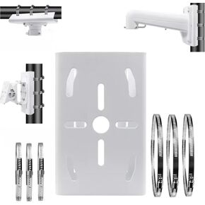 Security Camera Wall Mounting Bracket with 3 Loops, Vertical Pole Mount Adapter for CCTV Surveillance Camera PTZ Dome Indoor Outdoor AP Access Point Client CPE