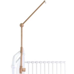 Wooden Baby Crib Mobile Arm - Baby Mobile Holder Arm (31 inch, 100% Natural Beech Wood, White) - Strong Anti Slip Attachment - Nursery Decor (White)