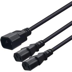 C14 to 2 X C13 Y Splitter Power Adapter Cable 10A 250V UPS PSU Extension Cable.UPS Server C14 Conversion Two C13 Conversion Two Devices in one (C14 to 2 X C13-0.3M)