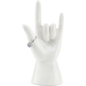 HOME SMILE حامل حلقة اليد - "Good Job""Thumb Up" علامة يد لغة الإشارة الأمريكية، تمثال مكتب منحوتة يد كلاسيكية، تمثال سيراميك 5.5 بوصة، هدايا عيد الميلاد للنساء أو الرجال in Kuwait