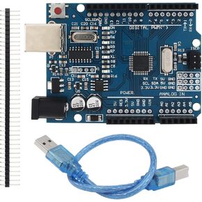 CH340G Chip R3 Development Board Fit for Arduino R3 Mega 2560 Robot with USB Cable, Straight Pin Header, Microcontroller Board