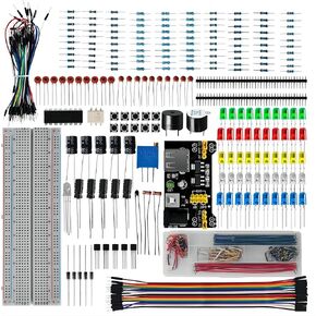 WWZMDiB 438 Pcs Electronics Breadboard Kit Beginner Starter Kit Compatible with Arduino,STM32,Raspberry Pi