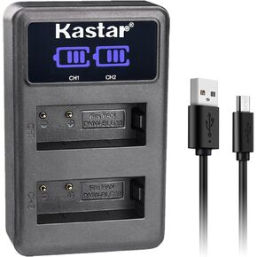 Kastar 2-Pack BP-DC15 Battery and LED2 USB Charger Compatible with Leica BP-DC15 Battery, Leica BC-DC15 Charger, Leica Type 109 Leica C-Lux Leica D-Lux Leica D-Lux 7 Digital Cameras