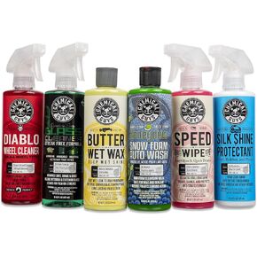 Chemical Guys HOL126L 8-Piece Arsenal Builder Car Wash Kit with Bucket, Dirt Trap, Lid, Wash Mitt, Air Fresheners and (3) 16 oz Car Care Cleaning Chemicals